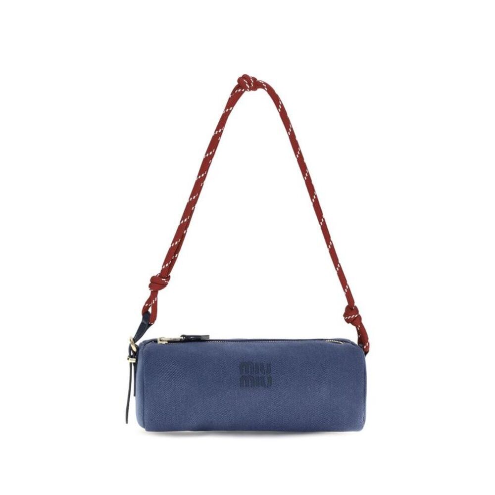 Miu Miu Blue Cotton Shoulder Women's Bag